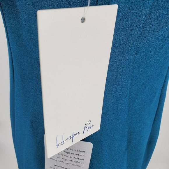 Harper Rose Tie Neck Sheath Dress in Peacock sz 4 - Picture 7 of 10